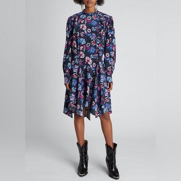 Isabel Marant Verikio Dress in Faded Night Sz M - Picture 1 of 16